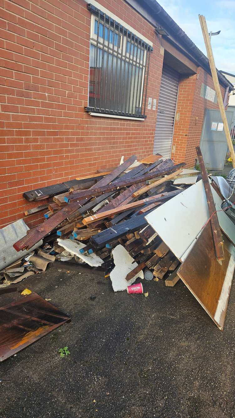 Commercial Clearance — before Waste Busters Staffordshire cleared the site