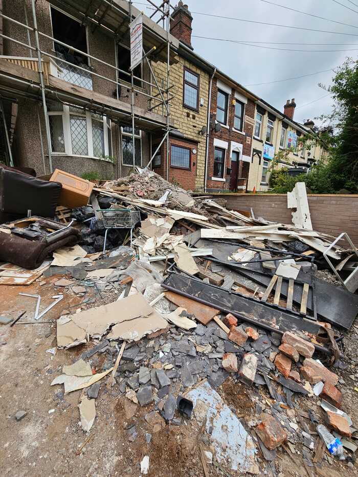Front Garden Builders Waste — before Waste Busters Staffordshire cleared the site